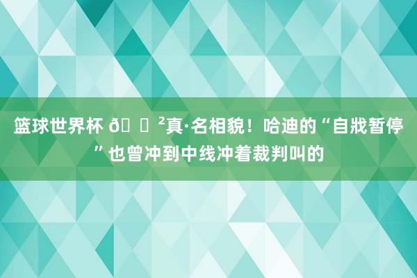 篮球世界杯 😲真·名相貌！哈迪的“自戕暂停”也曾冲到中线冲着裁判叫的