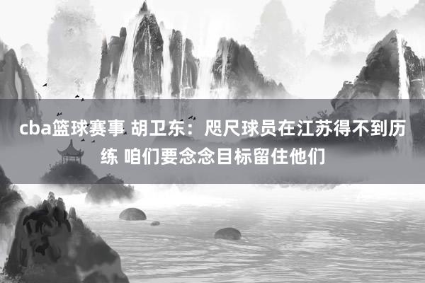 cba篮球赛事 胡卫东：咫尺球员在江苏得不到历练 咱们要念念目标留住他们