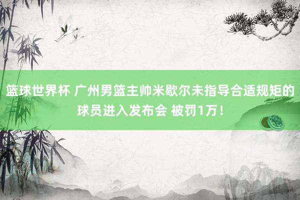 篮球世界杯 广州男篮主帅米歇尔未指导合适规矩的球员进入发布会 被罚1万！