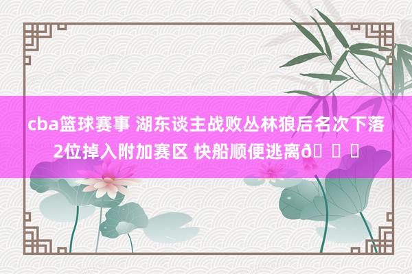 cba篮球赛事 湖东谈主战败丛林狼后名次下落2位掉入附加赛区 快船顺便逃离😋