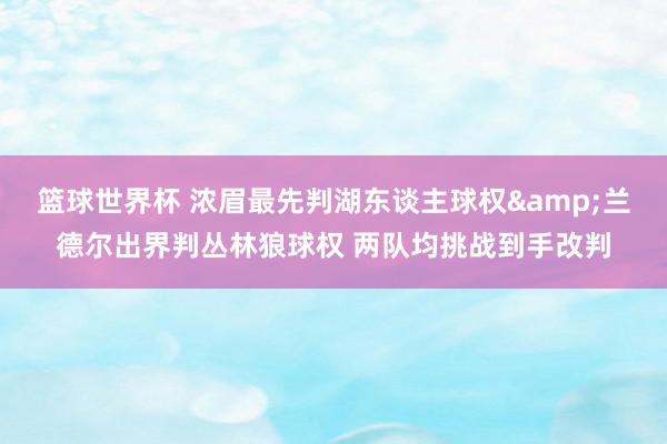 篮球世界杯 浓眉最先判湖东谈主球权&兰德尔出界判丛林狼球权 两队均挑战到手改判